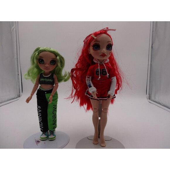 Rainbow High Cheer Ruby Anderson Red Fashion Cheerleader Doll and Jade Hunter Do - Picture 13 of 14
